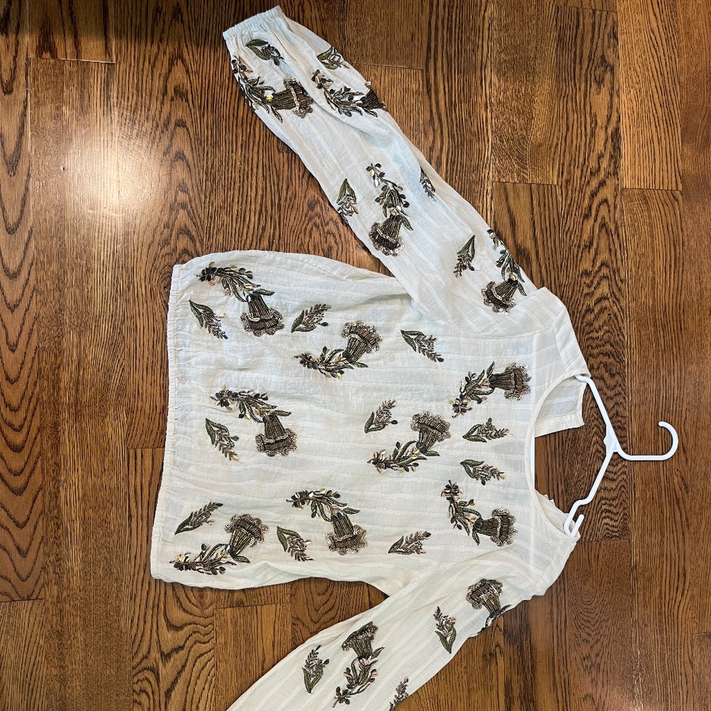 Anthropologie blouse with sequins